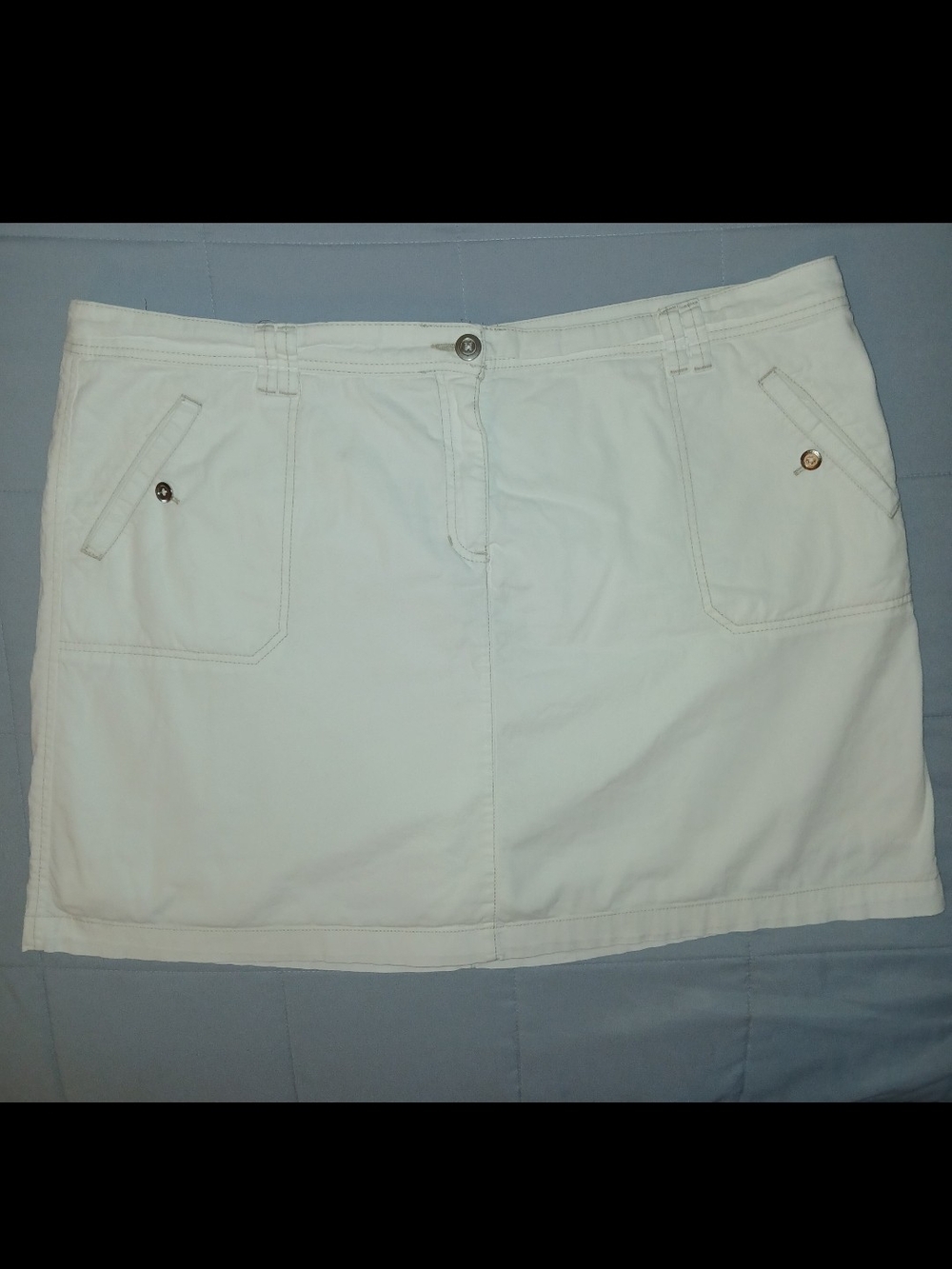 Karen Scott Off White Mini Skort with Front Pockets